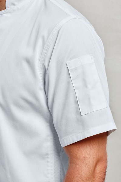 Chef's Zip-Close Short Sleeve Jacket - White / L