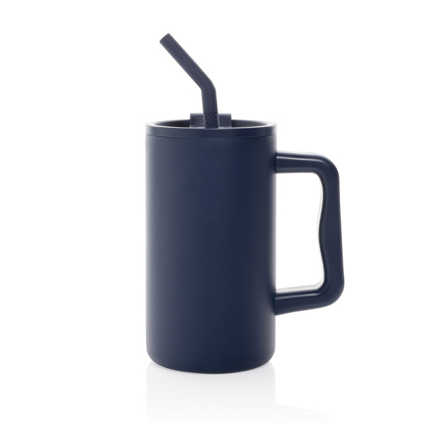 Mug Cube 800ml en acier recyclé certifiée RCS - Bleu Marine