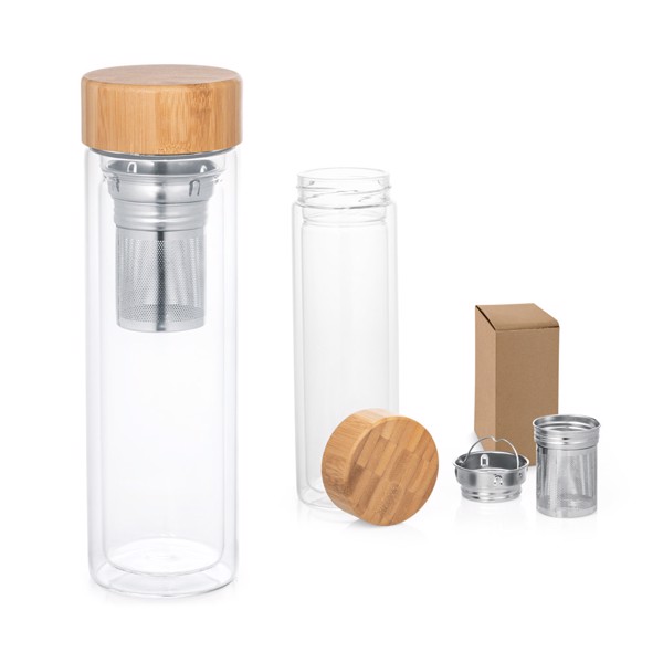 PS - MAKAROVA. Borosilicate glass bottle with infusers 490 mL