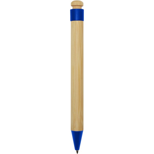 Stylo bille Rattan en bambou et plastique recyclé - Bleu