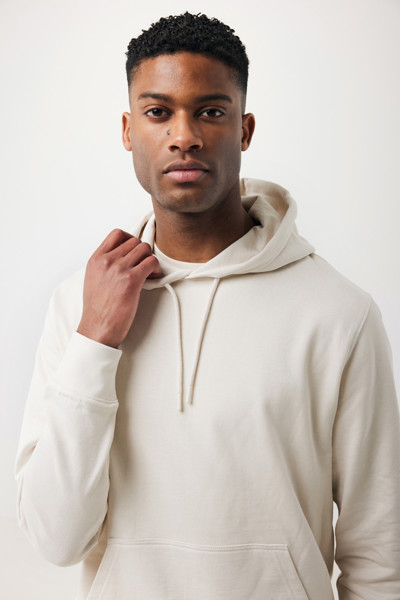 Lehká mikina s kapucí Iqoniq Rila z recykl. bavlny - Ivory White / XXXL