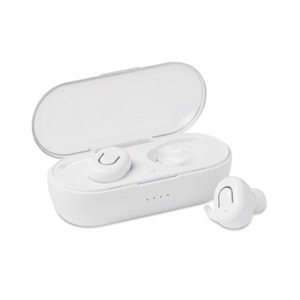 TWS earbuds with charging box Twins White