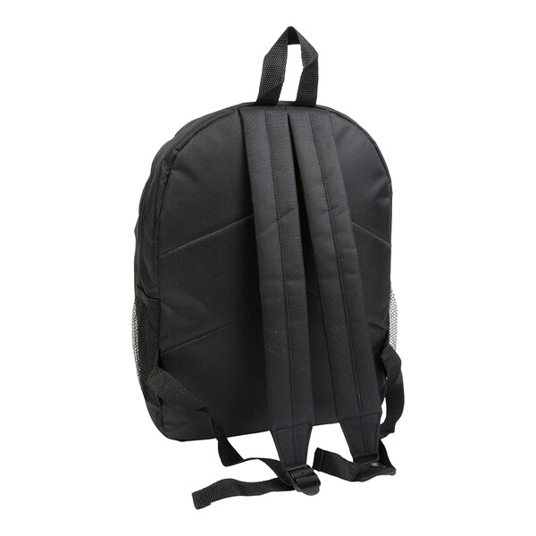 600D Polyester 6-Pocket Backpack (Two Mesh Side Pockets). Front Pocket With Velcro - Black