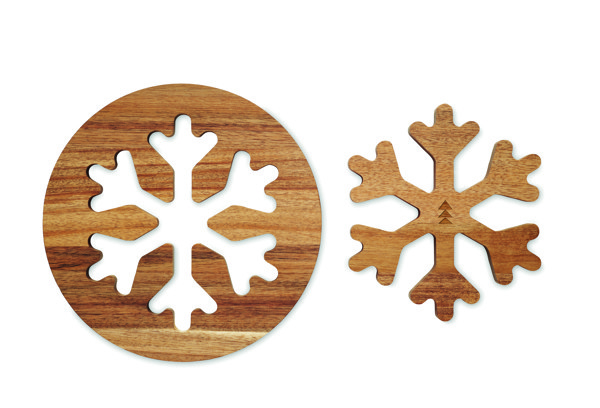 Acacia wooden pot holders set Scaglia