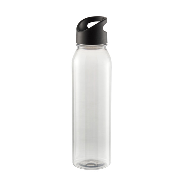 Drinking Bottle Active "Wave", 650 Ml , Renew - Transparent-Black / Black
