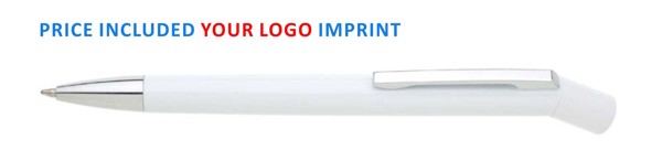 Gio plastic ballpoint pen, 142 mm length - White