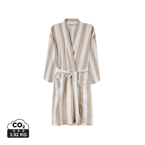 VINGA Peignoir S/M hammam GRS Ornos - Beige / Blanc