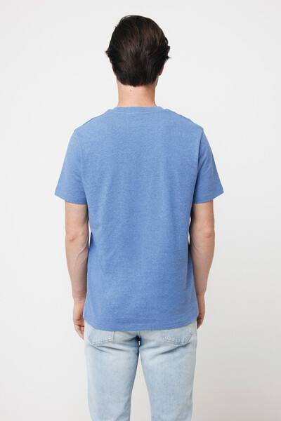 T-shirt en coton recyclé non teinté IQONIQ Manuel - Heather Blue / L