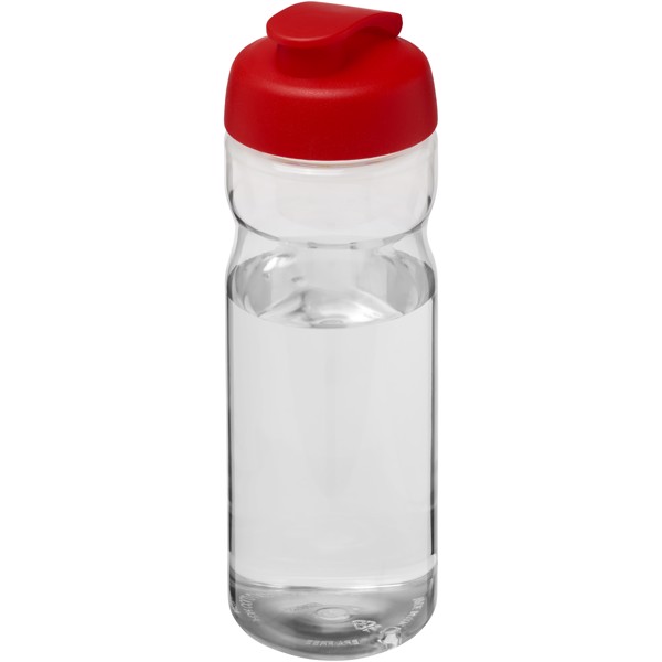 Borraccia sportiva H2O Active® Base Tritan™ da 650 ml con coperchio a scatto - Trasparente / Rosso