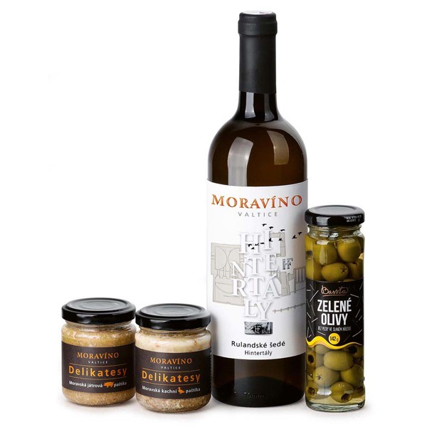 Potravinový dárkový set WINE SNACK SET