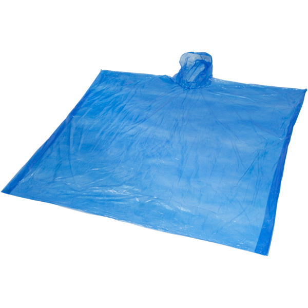 Poncho impermeabile monouso in materiale riciclato certificato GRS con custodia Mayan - Blu royal