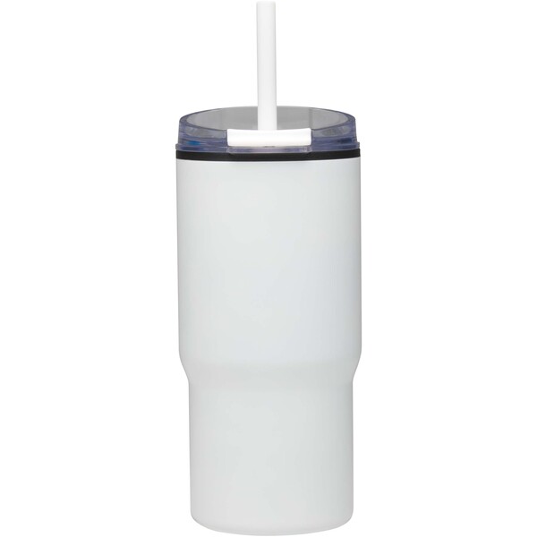 Westin 540 ml RCS recycled double wall insulated tumbler with straw - White