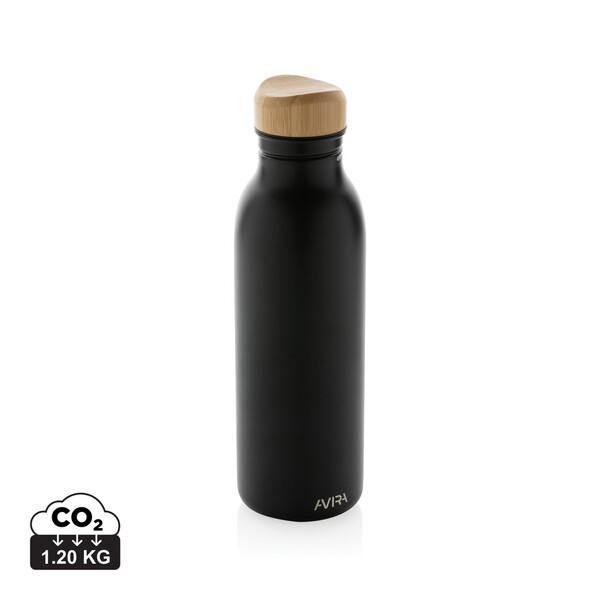 Avira Alcor RCS Jednostenná fľaša z rec. Nehr. ocele 600 ml - Čierna