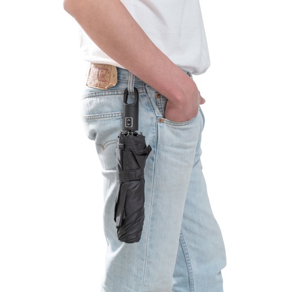 GUSTAVO. Genvundet polyester (100% rPET) 190T pongee paraply med automatisk åben og lukke funktion