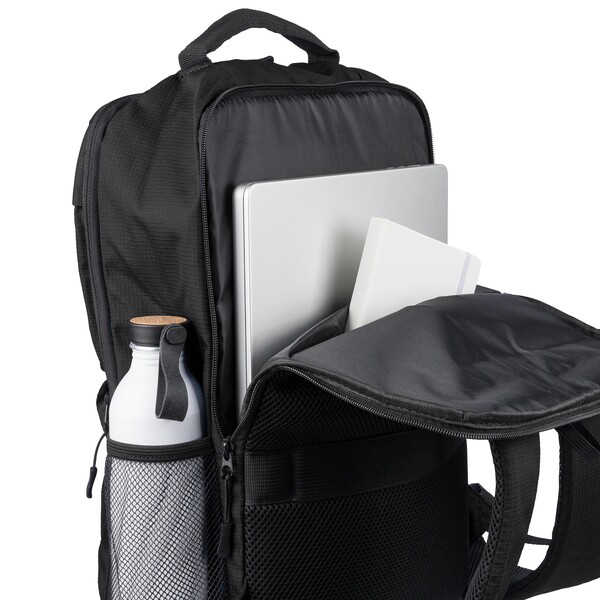 rPET (300D) polyester Ocean Bound backpack Tova - black