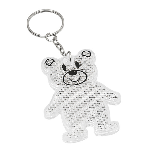 Reflexný prívesok na kľúče Teddy - Biela