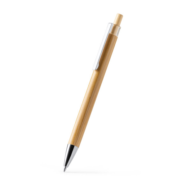 Personalised bamboo ballpoint pen with metal clip