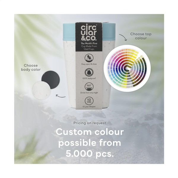 Circular&Co Recycled Coffee Cup 227 ml mug - Blanc / Noir