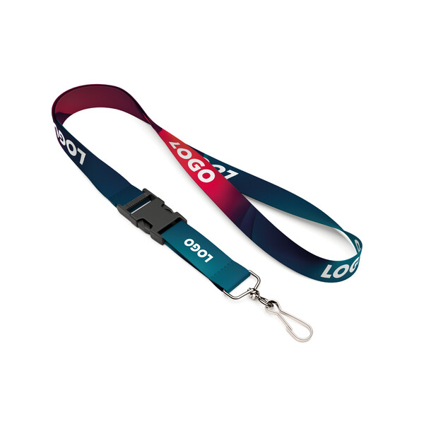 Detachable polyester sublimation lanyard - 10mm width / J-hook