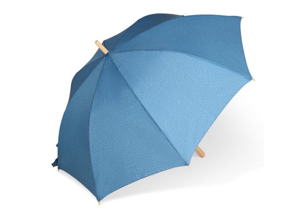 Parapluie bâton 25” en R-PET. Poignée droite, ouverture automatique - Bleu foncé