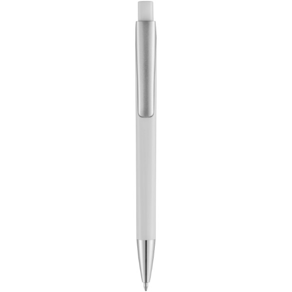Kuličkové pero s čtvercovým tělem Pavo - Bílá