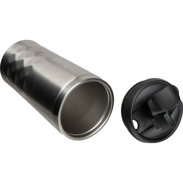 Double walled thermo mug, 400ml ALFRED - Silvergrey