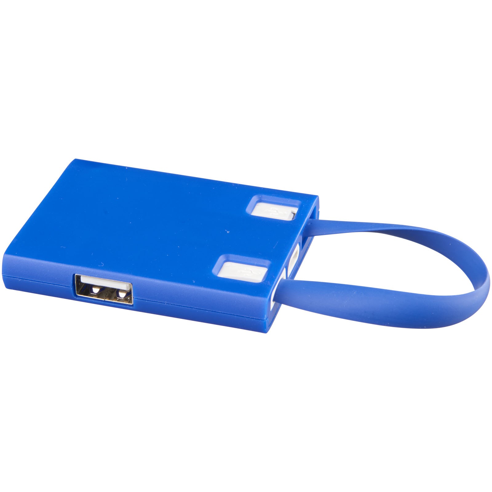 Revere 3-port USB hub with 3-in-1 cable - Royal Blue