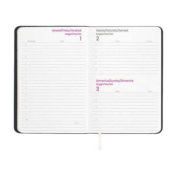 Agenda Giornaliera 2027 Con Copertina Flessibile In Pu Termovirante - Nero