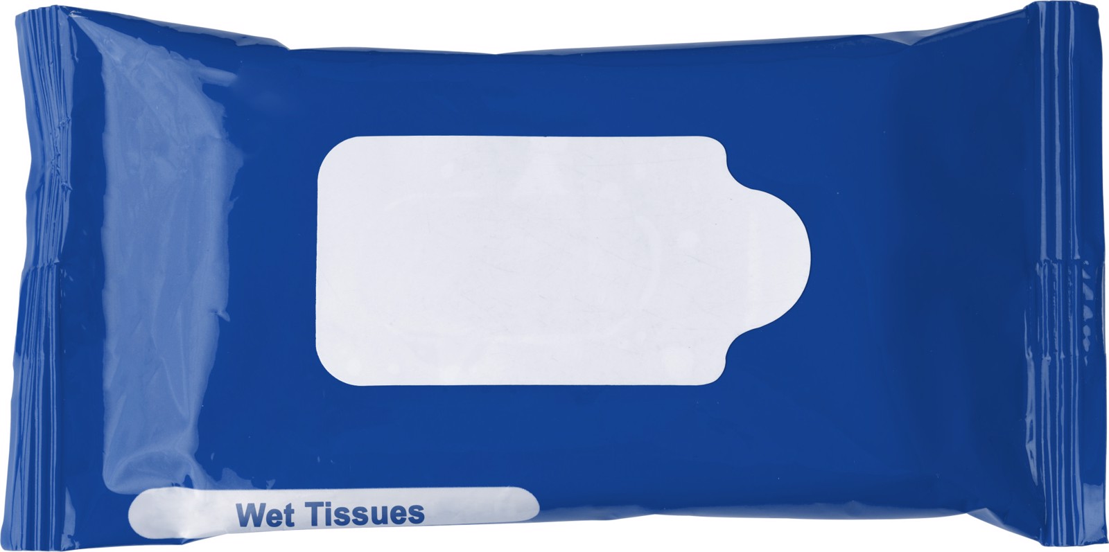 Plastic bag with 10 wet tissues - Cobalt Blue