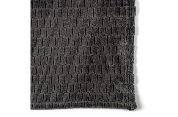 Kosta Linnewafveri Fleece Plaid Jaquard 130x170 cm - Gris foncé