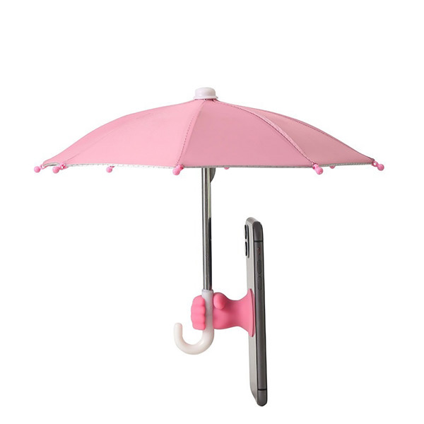 Mini mobile phone holder with umbrella - YELLOW