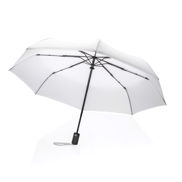 Impact Aware™ RPET dežnik, z avto. odpiranje/zapiranje, 106 cm -Bela