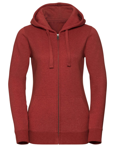 Ladies' Authentic Melange Zipped Hood Sweat - Charcoal Melange / XS