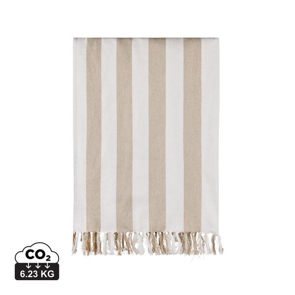 VINGA Ornos GRS hamam gezinshanddoek - Beige / Wit