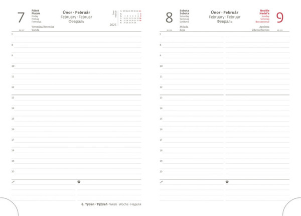 Denní diář BD+ 2025, A5 - Double Black
