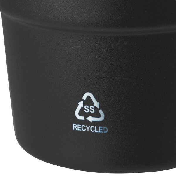 Dvojstenný hrnček z recyklovanej nehrdzavejúcej ocele (175 ml) Oli - Čierna