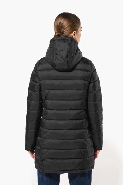 Ladies' Lightweight Hooded Padded Parka - Black / S