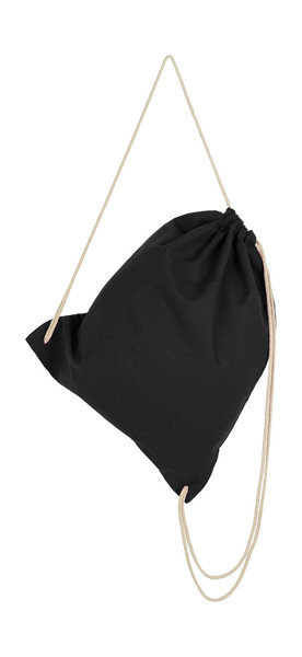 Organic Cotton Drawstring Backpack - Black / ONE SIZE