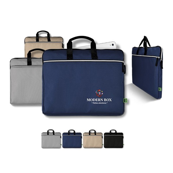 SACOCHE PORTE-DOCUMENT ET ORDINATEUR PORTABLE EN RPET - Gris
