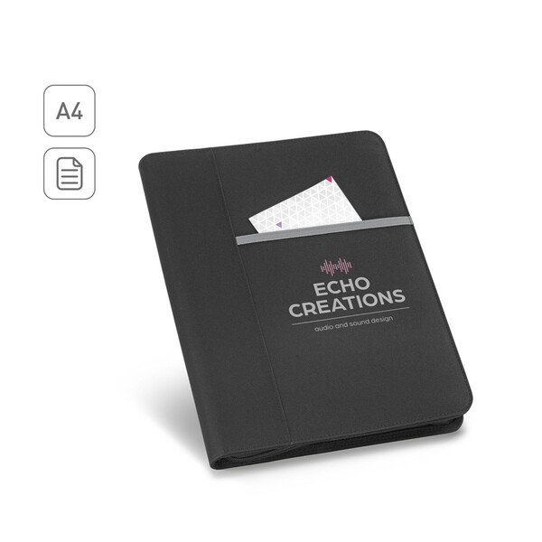 AUSTER. Porte-documents A4 A4 en 600D avec bloc de pages lignées