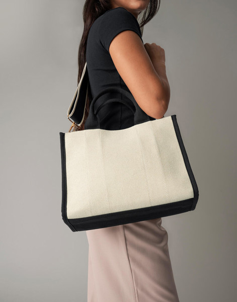 Puerto Medium Tote - Natural / Black / ONE SIZE