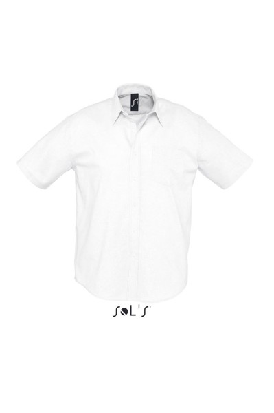 Sol's Brisbane - Short Sleeve Oxford Men's Shirt - White / XL