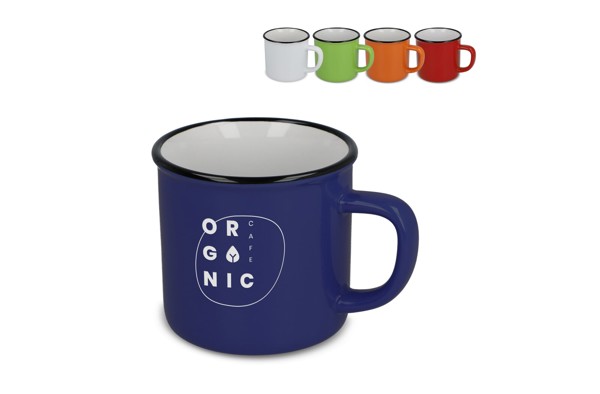 Enamel style ceramic mug 280ml - White