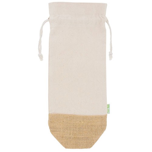 COTTON AND NATURAL JUTE WINE BAG