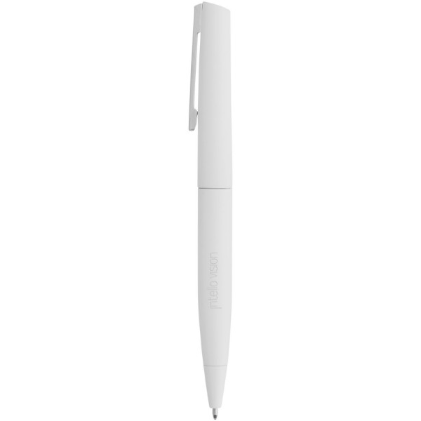 Kuličkové pero Milos s jemným úchopem - Bílá