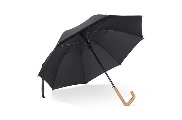 Stick umbrella 23” R-PET auto open - Black