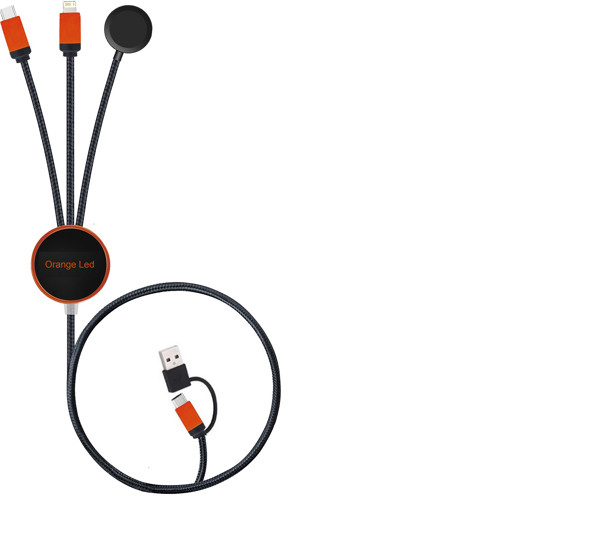 USB charging cable with watch charger 6in1 UC071 - BLACK