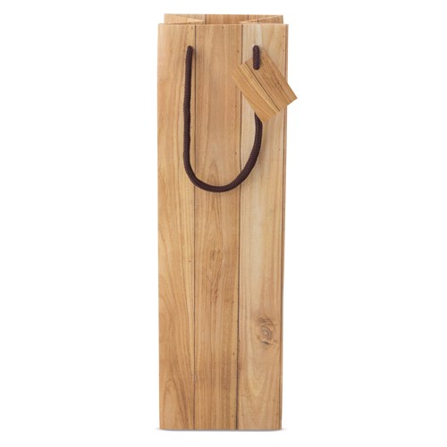WOOD EFFECT PAPER BAG FOR 1 BOTTLE "ABETO"