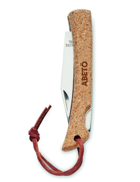 Foldable knife with cork Bladekork