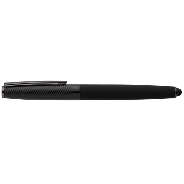Metropolis™ Recycled Aluminium Stylus Gel Pen - Black / Laser